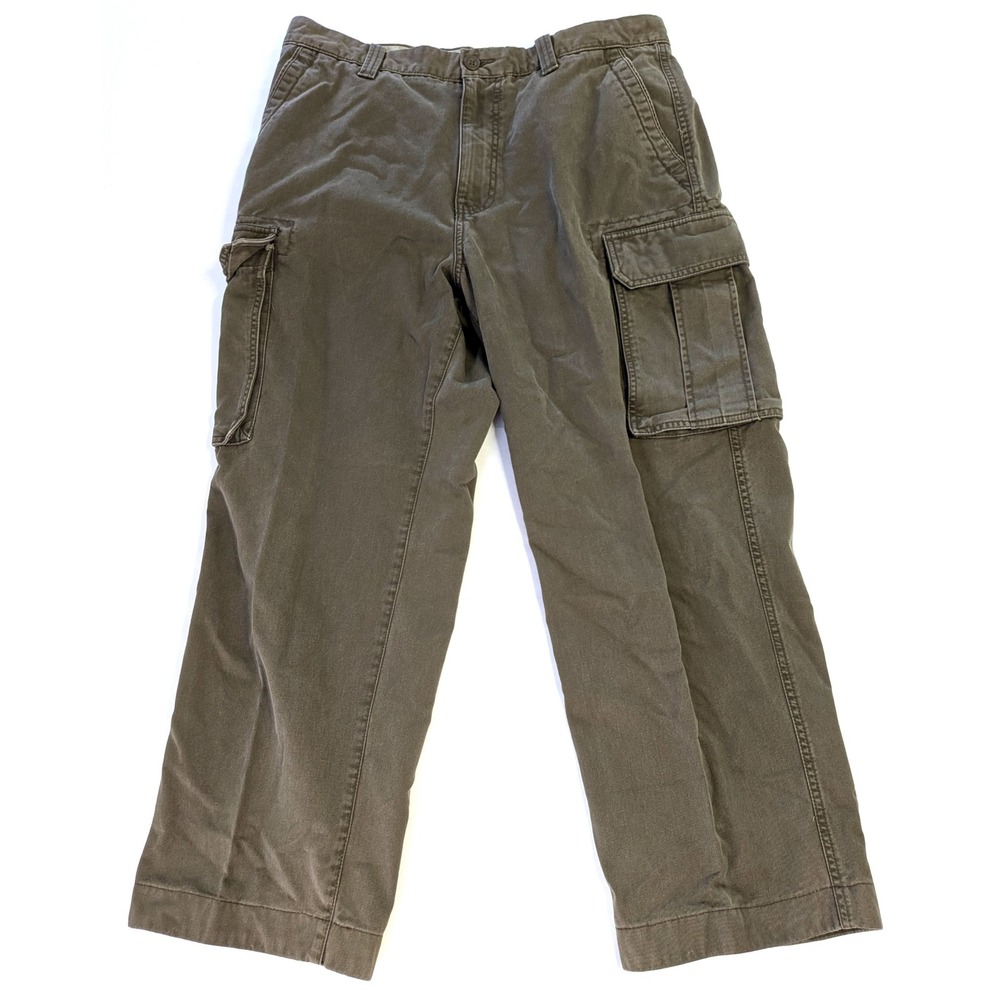 Sonoma Life + Style Mens Tan Brown Cotton Cargo Pants 34x29 Utility Trousers